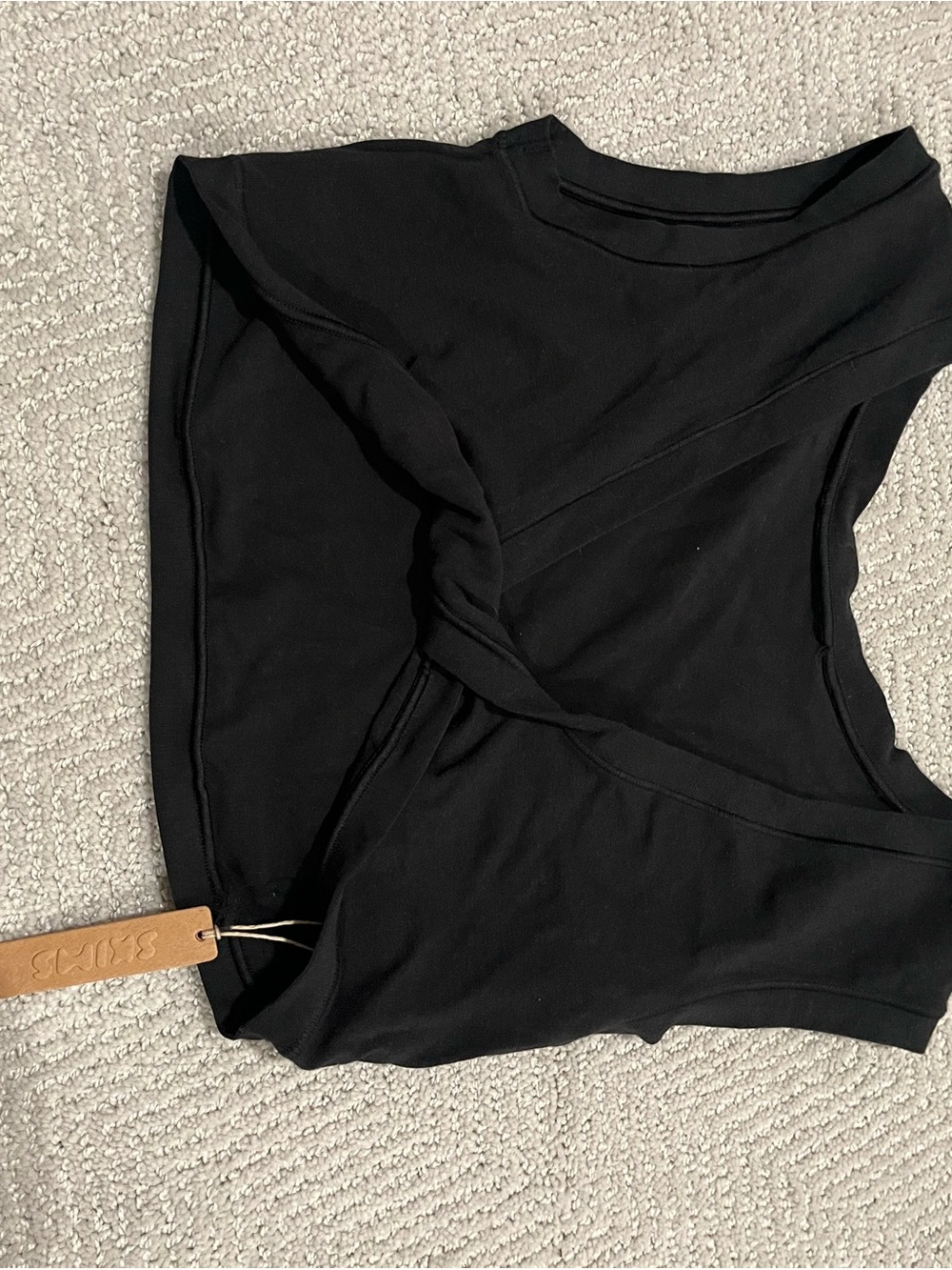 SKIMS Black Twist-Front Crop Top